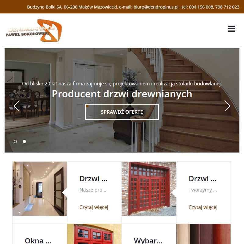 Siedlce - drzwi drewniane wewnętrzne sosnowe od producenta