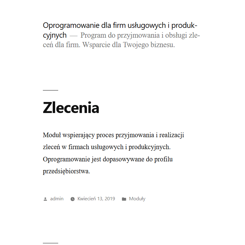 Program do kierowania zleceniami